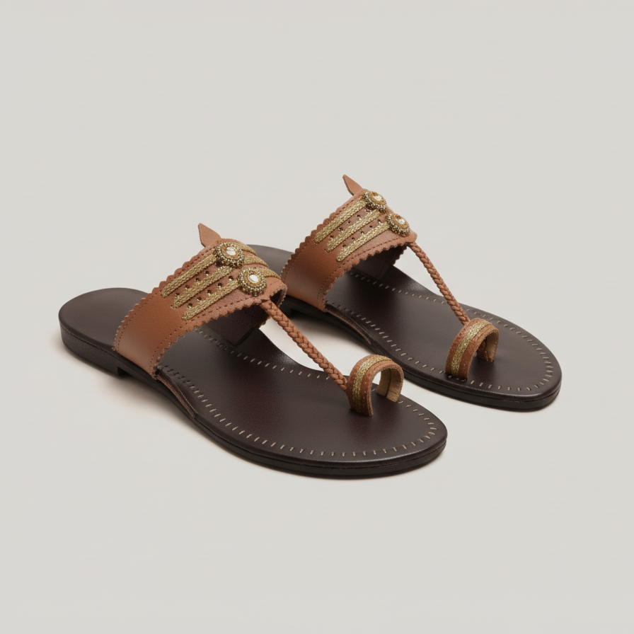 The Mina | Women | Leather Kolhapuri Chappal