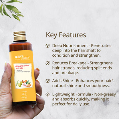 Almond Olive Daily Use Nourishing Hair Oil - 200 ML