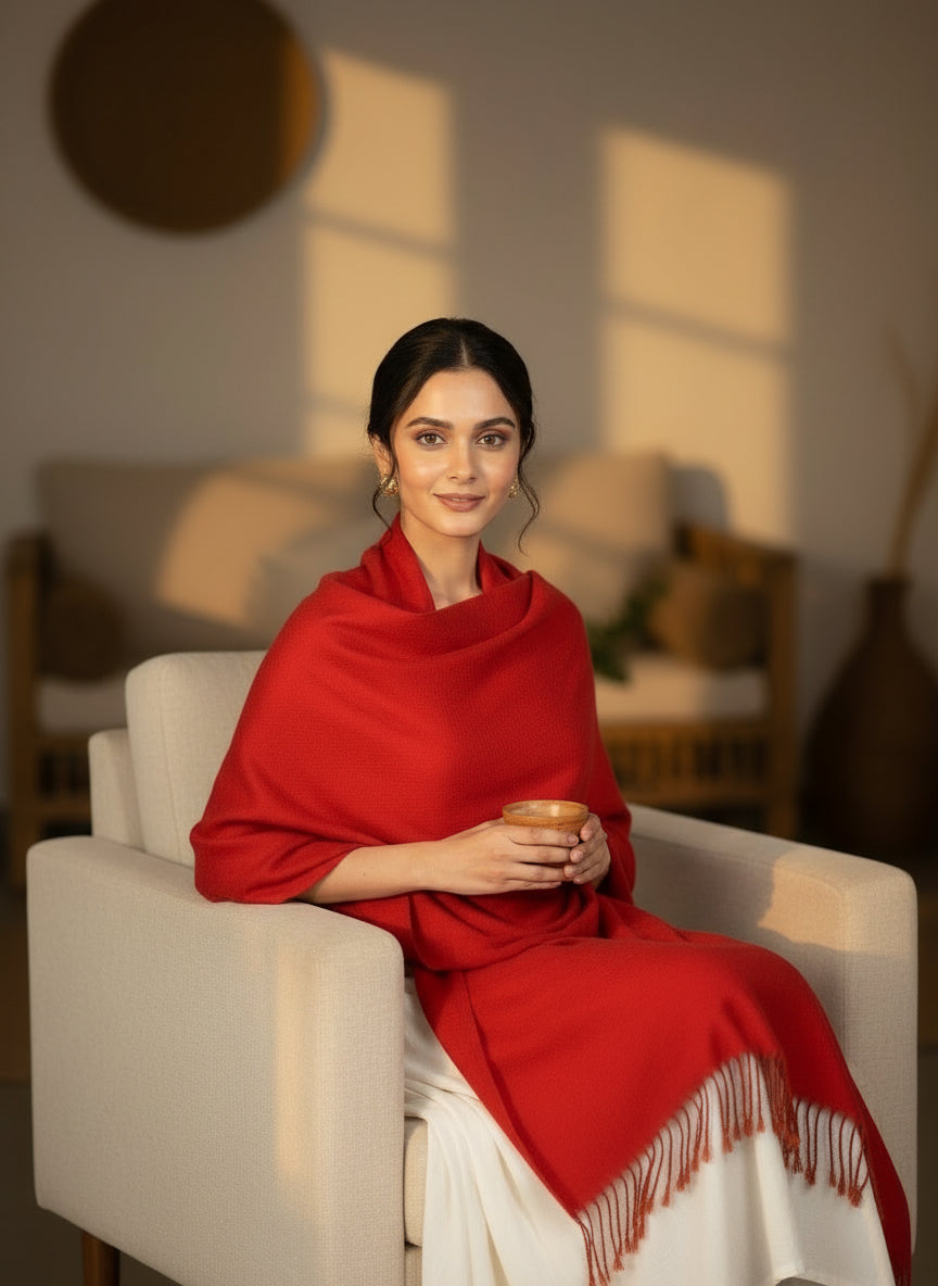 Handwoven Angora Shawl – Ultra-Soft Rabbit Wool for Winter | Women