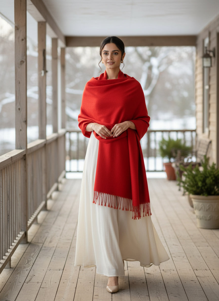 Handwoven Angora Shawl – Ultra-Soft Rabbit Wool for Winter | Women