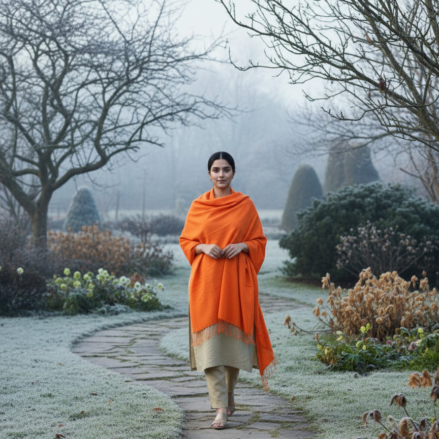 100% Pure Angora Wool Shawl | Soft & Cozy Handwoven Wrap | Women |