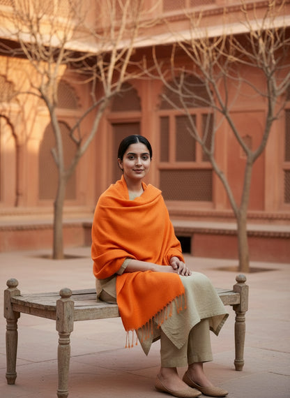 Kesar Handloom Shawl | Pure Angora Wool Shawl