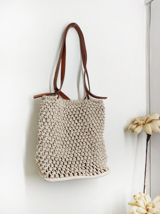 Macrame Handbag – Handmade Shoulder Bag for Women | Beach, Travel & Everyday Use