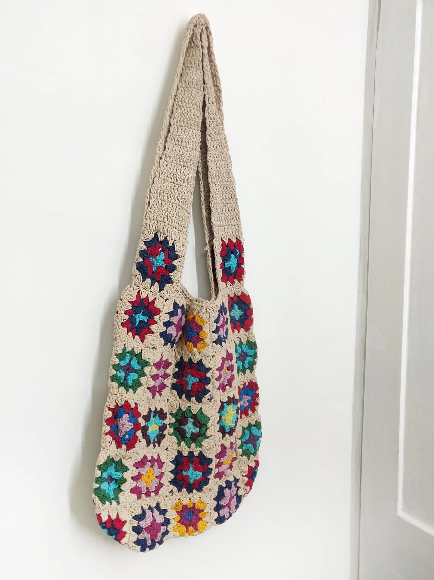 Handmade Crochet Shoulder Bag for Women (Multi Colour )  – Eco-Friendly Knitted Tote for Travel, Beach & Daily Use