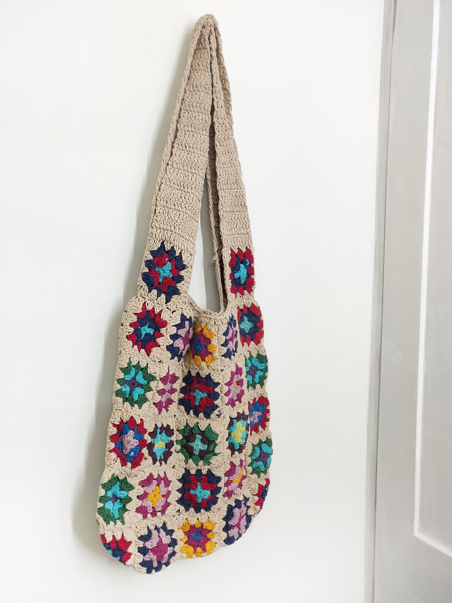 Handmade Crochet Shoulder Bag for Women (Multi Colour )  – Eco-Friendly Knitted Tote for Travel, Beach & Daily Use