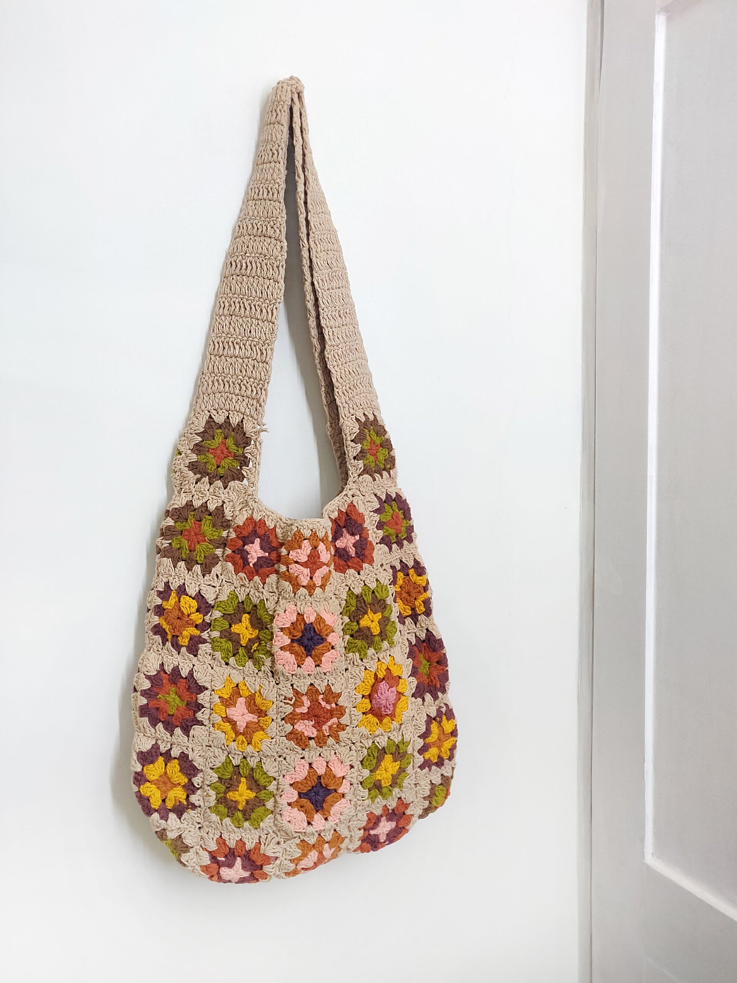 Handmade Crochet Shoulder Bag for Women (Multi Colour )  – Eco-Friendly Knitted Tote for Travel, Beach & Daily Use