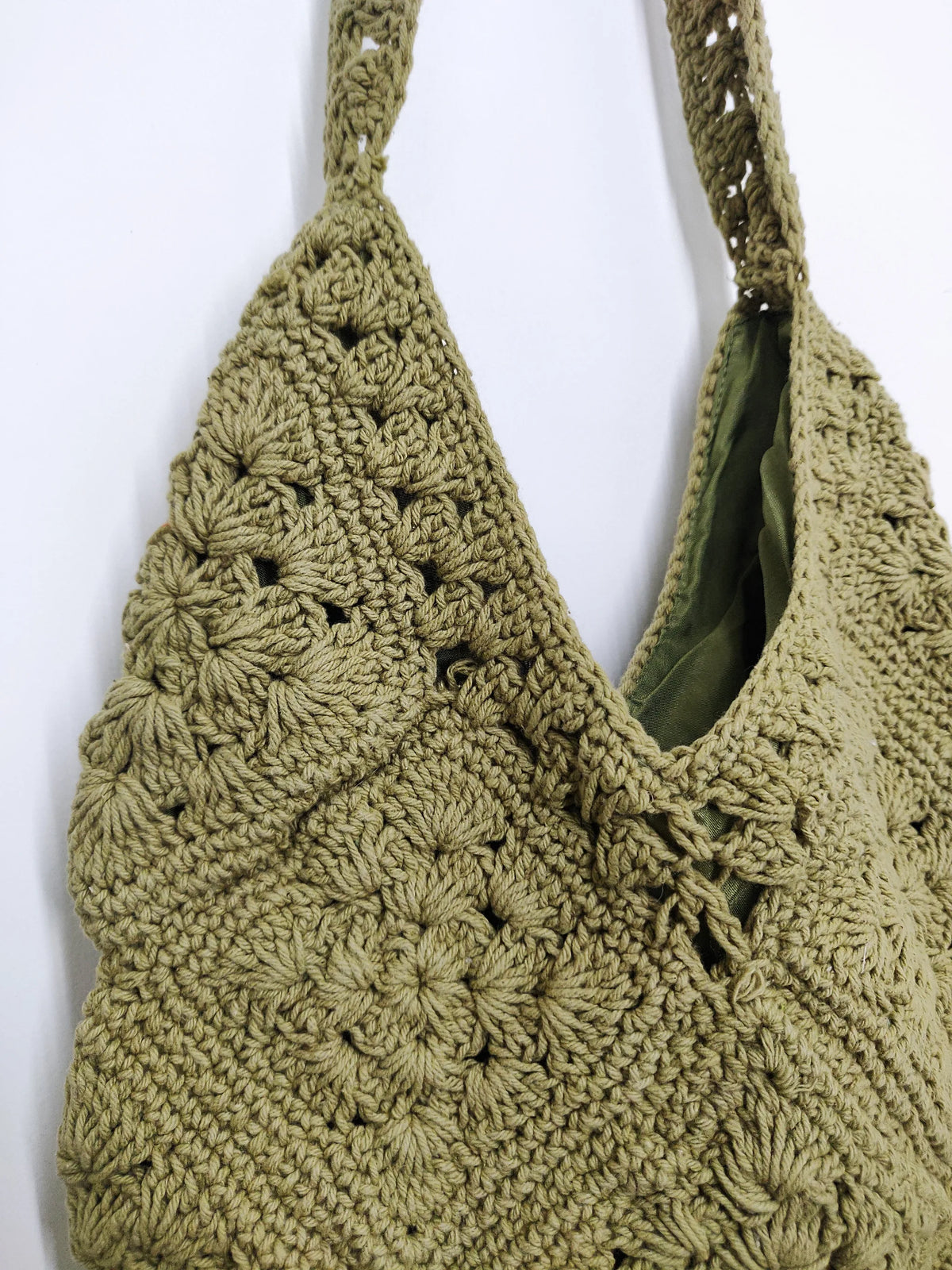 Handmade Crochet Shoulder Bag for Women Green -   Eco-Friendly Knitted Tote for Travel, Beach & Daily Use