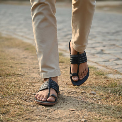 Korakari Blue Fashion Men Kolhapuri Chappal