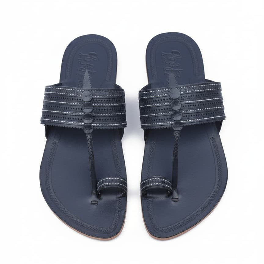 Korakari Blue Fashion Men Kolhapuri Chappal