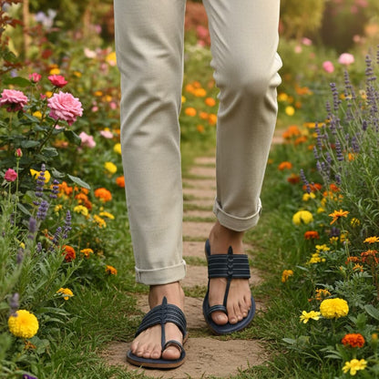 Korakari Blue Fashion Men Kolhapuri Chappal