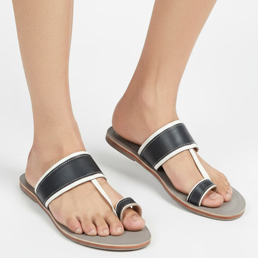 Korakari Regular - Three Tone Kolhapuri Chappal for Men