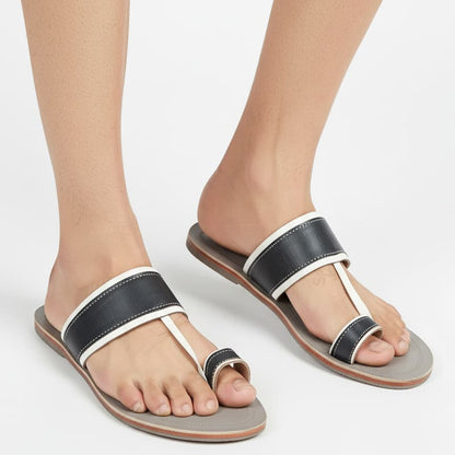 Korakari Regular - Three Tone Kolhapuri Chappal for Men