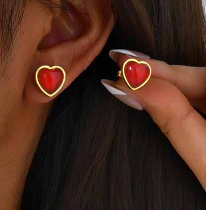 Baari - Red Heart Earrings