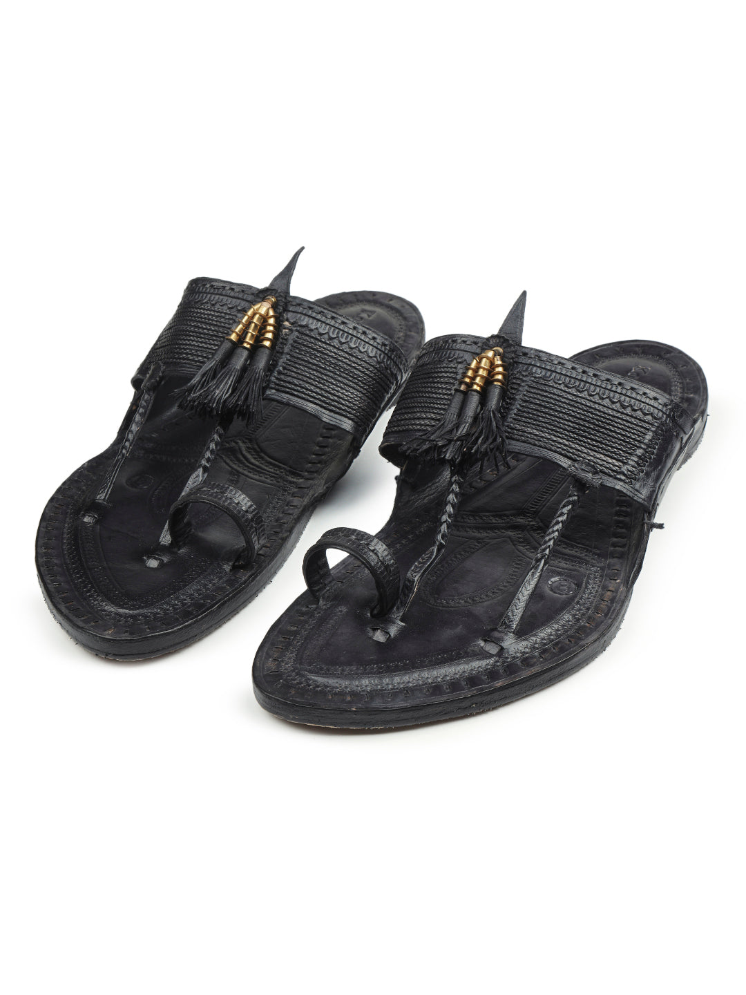 Black Kolhapuri Chappal
