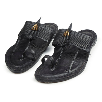 Black Kolhapuri Chappal