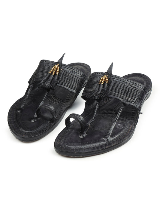 Black Kolhapuri Chappal