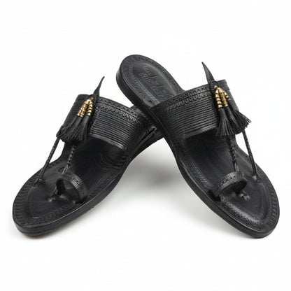 Korakari Classic | Black Kolhapuri Chappal