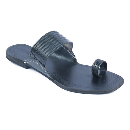 Black Kolhapuri Chappal