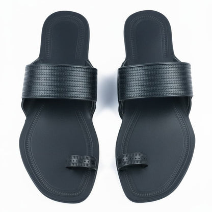 Korakari Formal Black Kolhapuri Chappal for Men