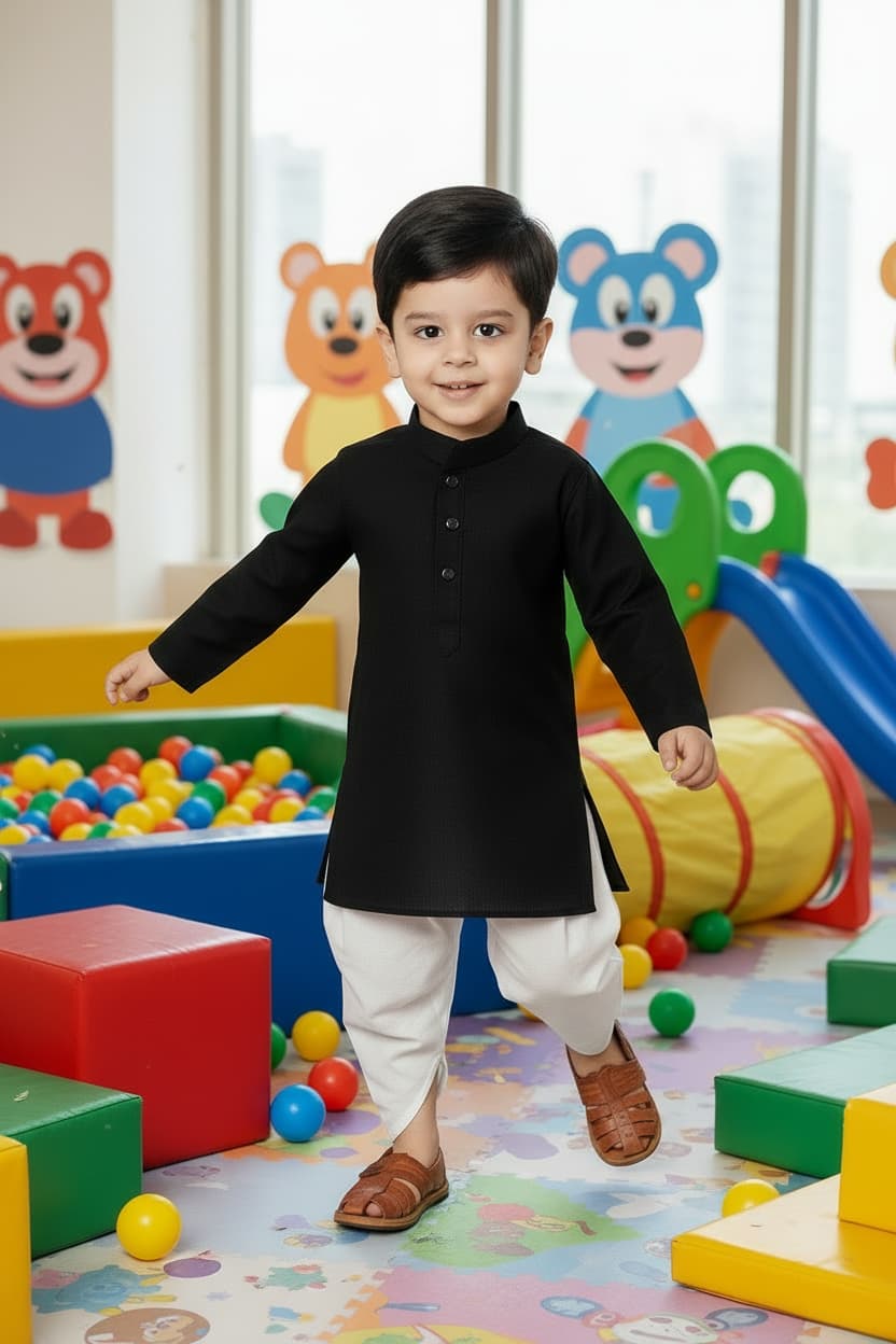 Ethnic Dhoti and Kurta Combos for Kids | Black