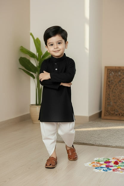 Ethnic Dhoti and Kurta Combos for Kids | Black