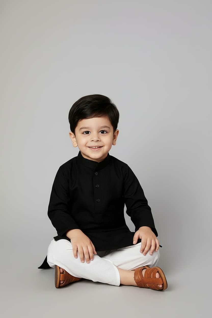 Ethnic Dhoti and Kurta Combos for Kids | Black