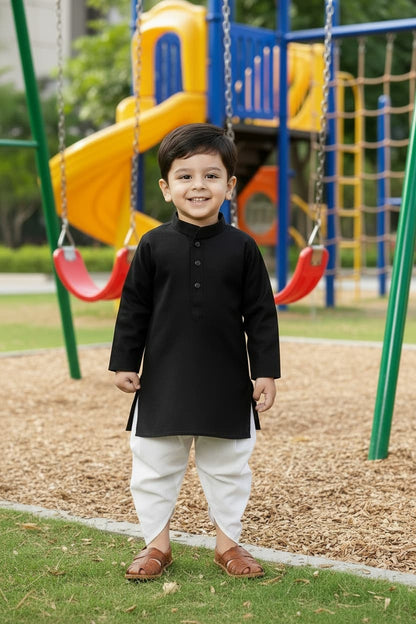 Ethnic Dhoti and Kurta Combos for Kids | Black