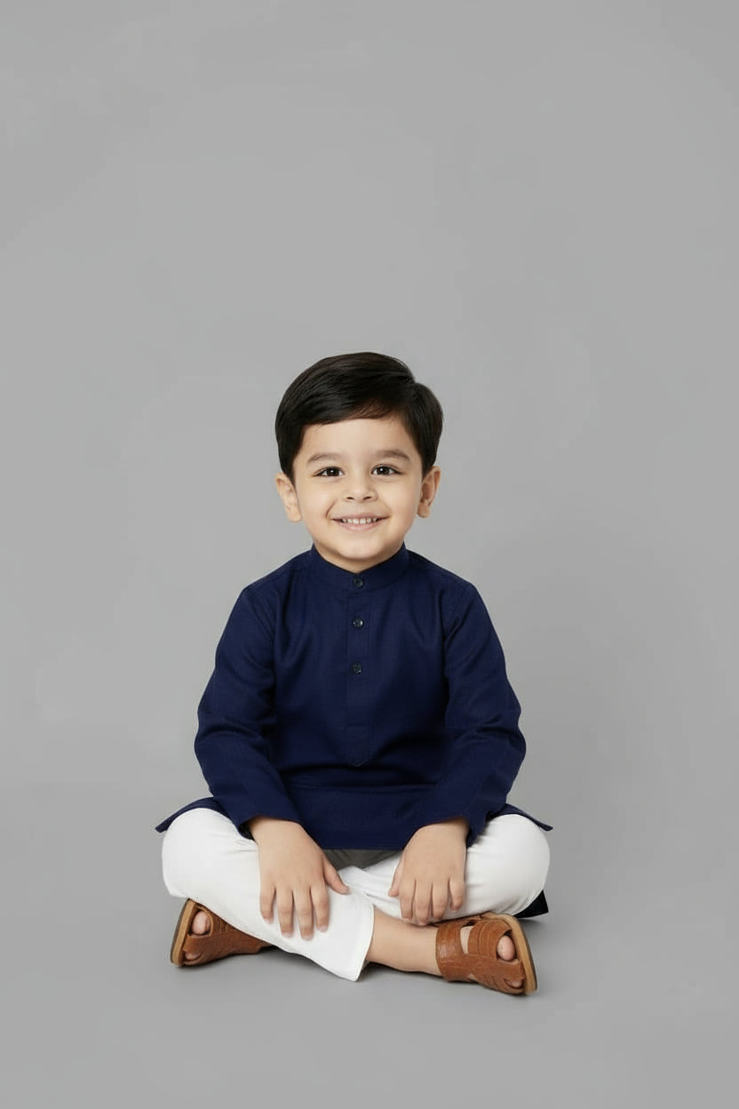 Ethnic Dhoti and Kurta Combos for Kids - Dark Blue