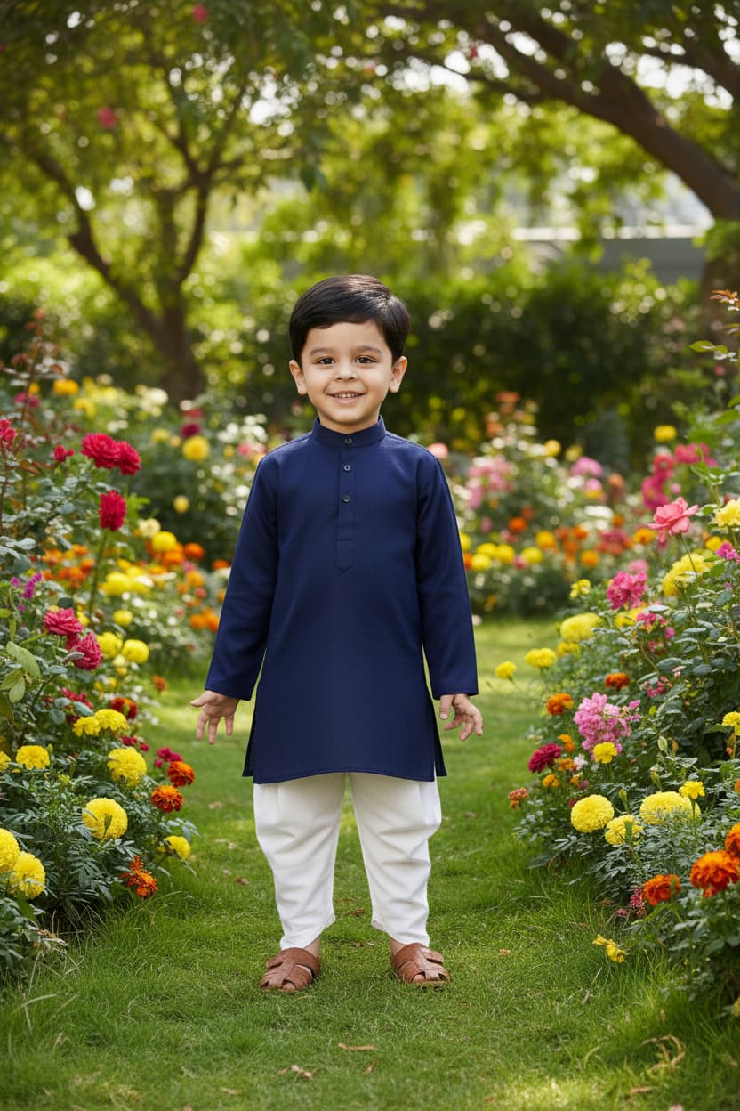 Ethnic Dhoti and Kurta Combos for Kids - Dark Blue