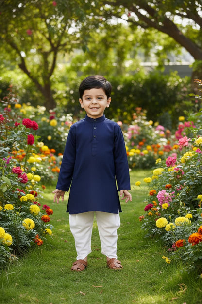 Ethnic Dhoti and Kurta Combos for Kids - Dark Blue
