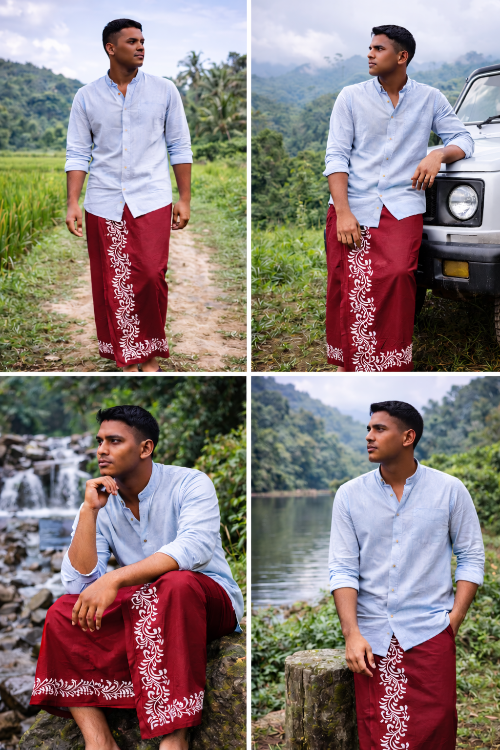 Kora Khaadi Dhoti - Lungi | Veshti | Pancha Wrap - White