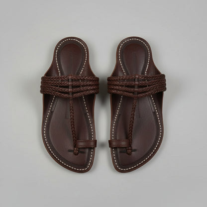 The Pointed Dark | Men | Leather Kolhapuri Chappal