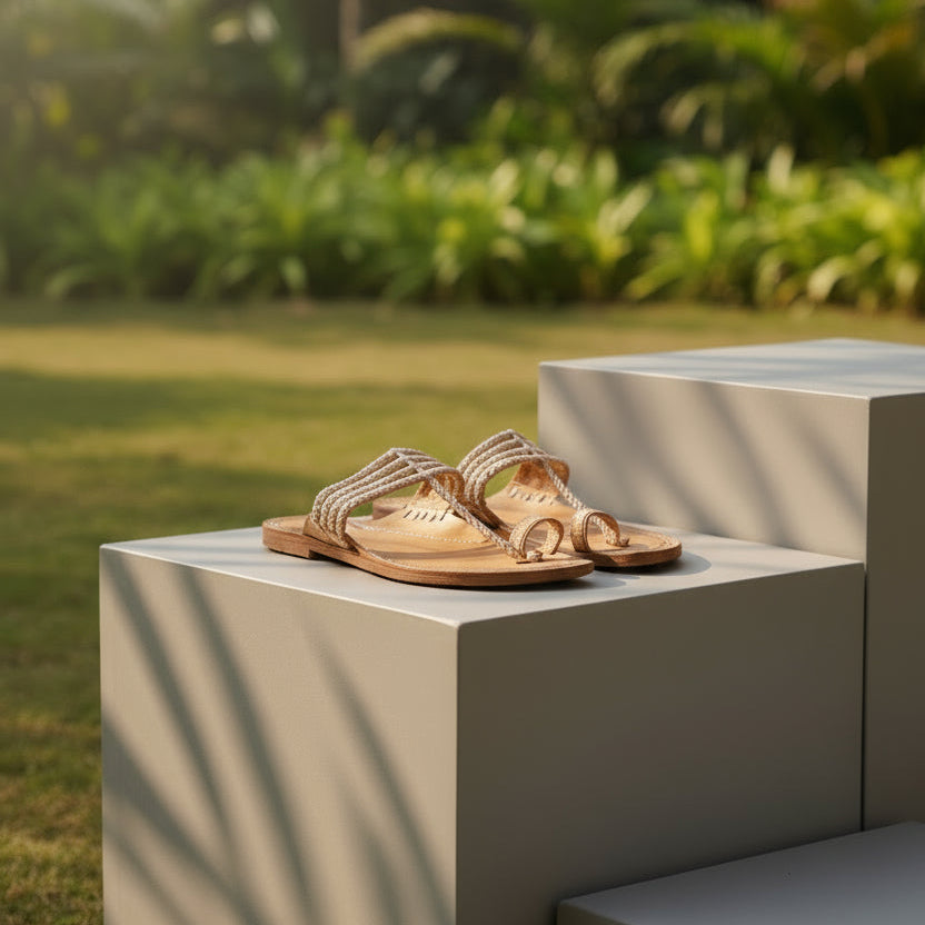 The Pointed Dark | Men | Leather Kolhapuri Chappal