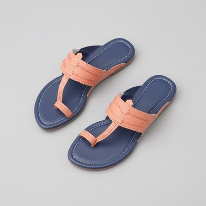 Pair of blue and pink kolhapuri