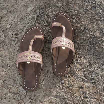 Women Kolhapuri | Soles Super Soft Kols by NIIRA| Stylish & Comfortable | Handmade by Local Artisans - Lavender