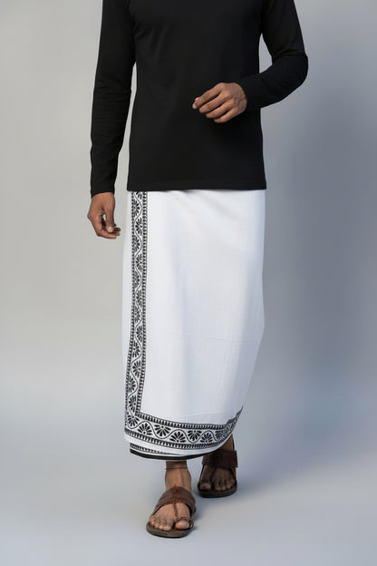 Kora Khaadi Dhoti - Lungi | Veshti | Pancha Wrap - Maroon