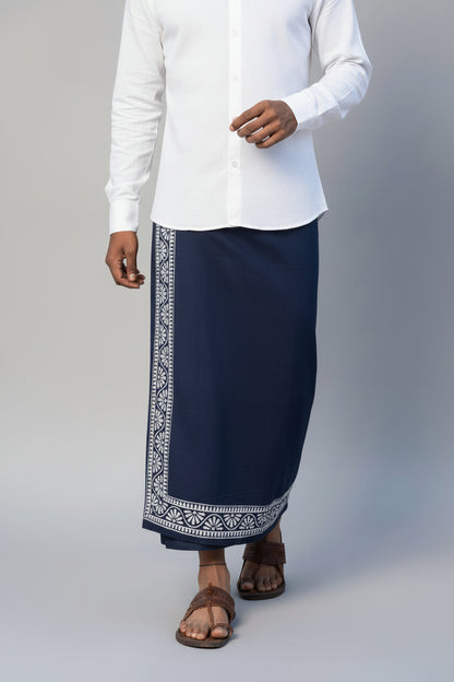 Kora Khaadi Dhoti - Lungi | Veshti | Pancha Wrap - Maroon