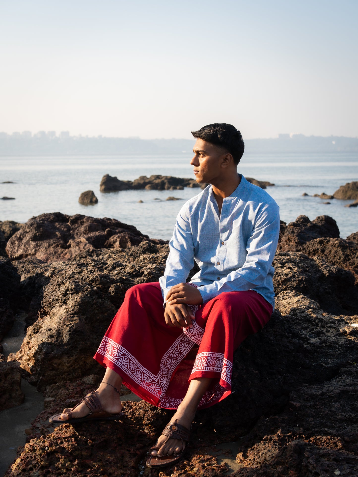 Kora Khaadi Dhoti - Lungi | Veshti | Pancha Wrap - Maroon