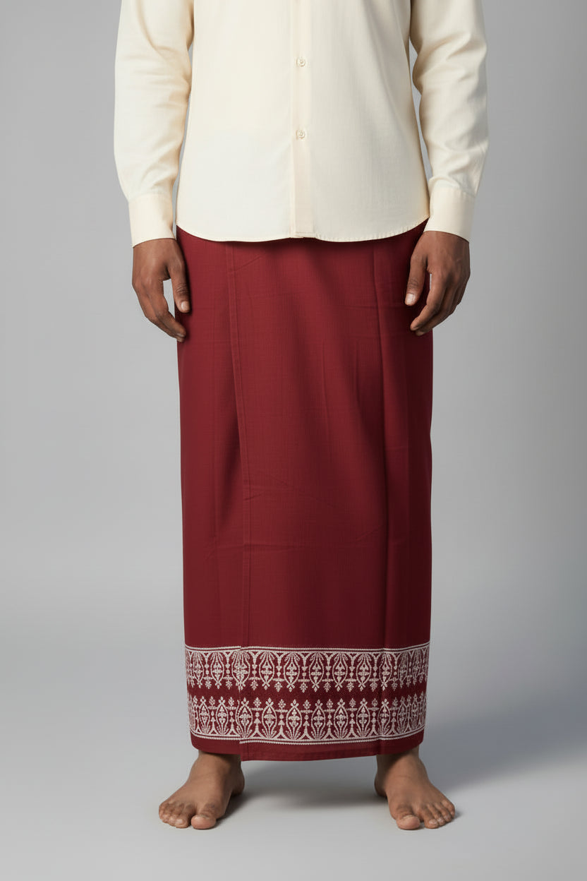 Kora Khaadi Dhoti - Lungi | Veshti | Pancha Wrap - Yellow