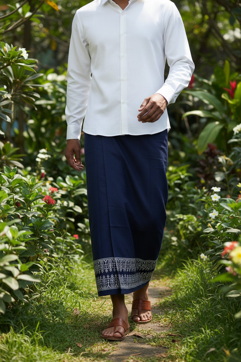 Kora Khaadi Dhoti - Lungi | Veshti | Pancha Wrap - Yellow