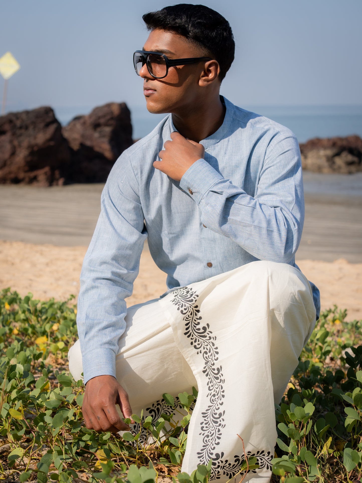 Kora Khaadi Dhoti - Lungi | Veshti | Pancha Wrap - White