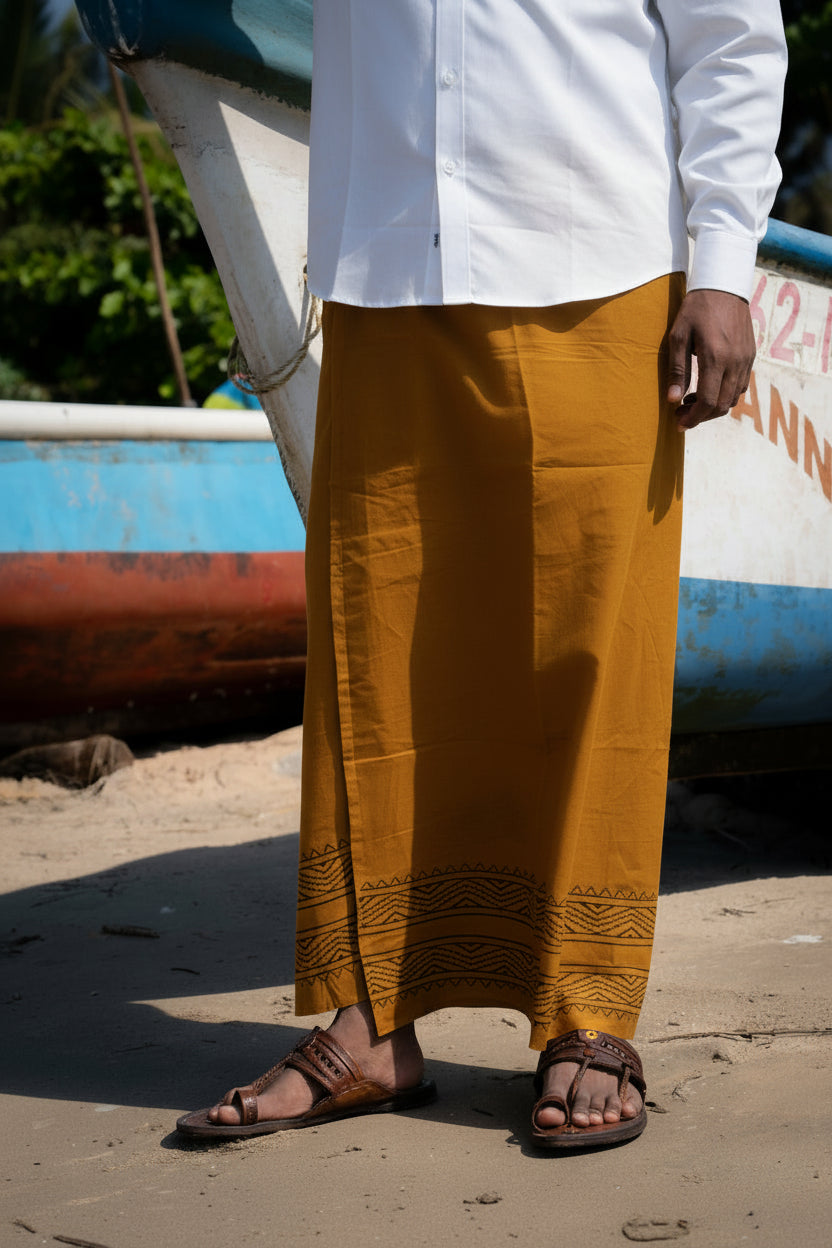Kora Khaadi Dhoti - Lungi | Veshti | Pancha Wrap - White
