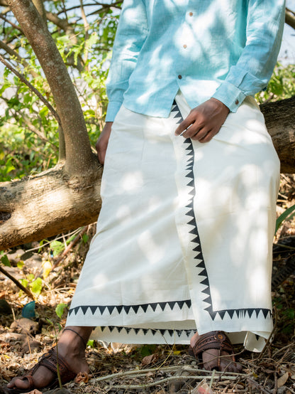 Kora Khaadi Dhoti - Lungi | Veshti | Pancha Wrap