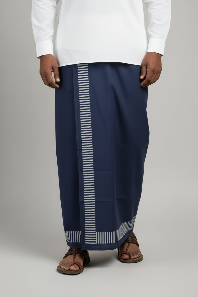 Kora Khaadi Dhoti - Lungi | Veshti | Pancha Wrap - White