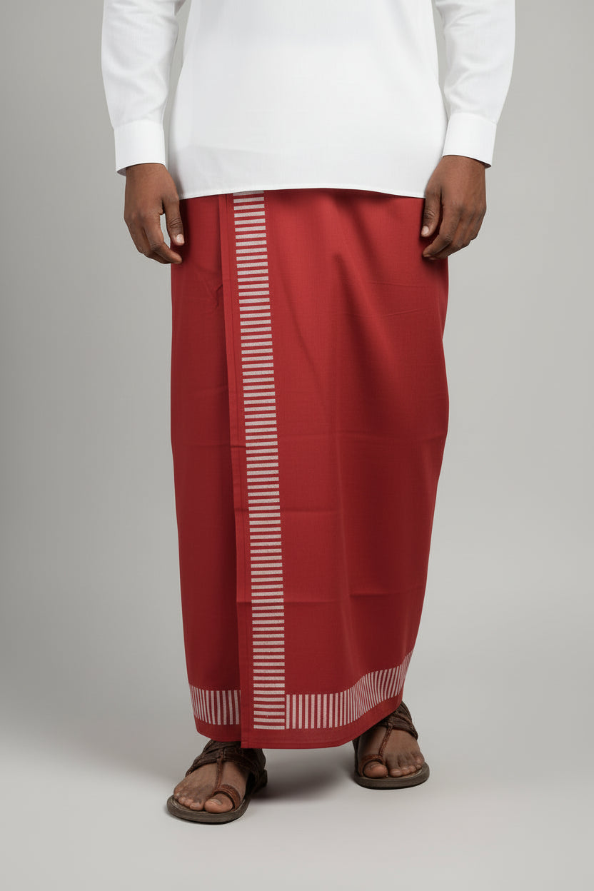 Kora Khaadi Dhoti - Lungi | Veshti | Pancha Wrap - White