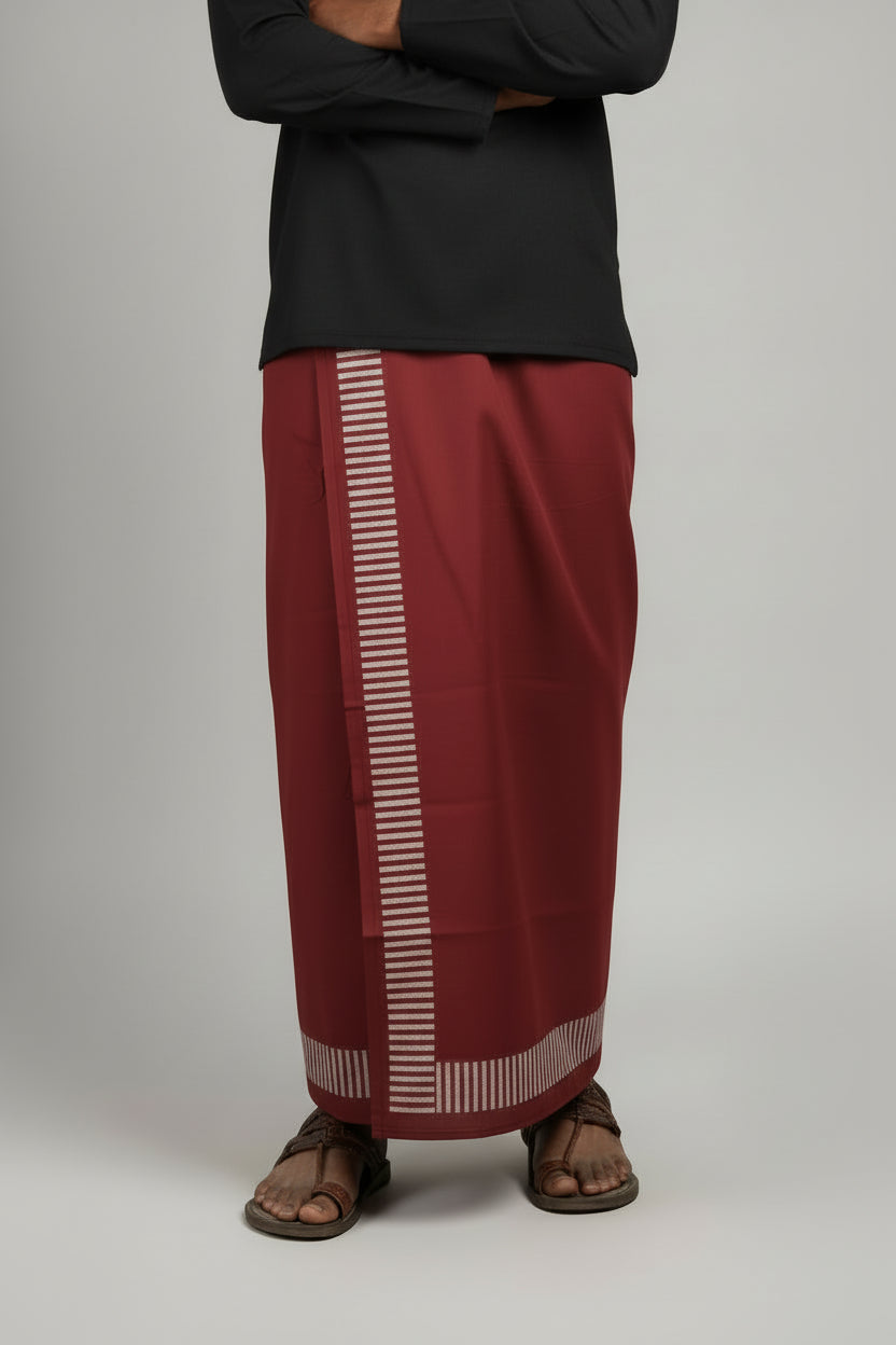 Kora Khaadi Dhoti - Lungi | Veshti | Pancha Wrap - White