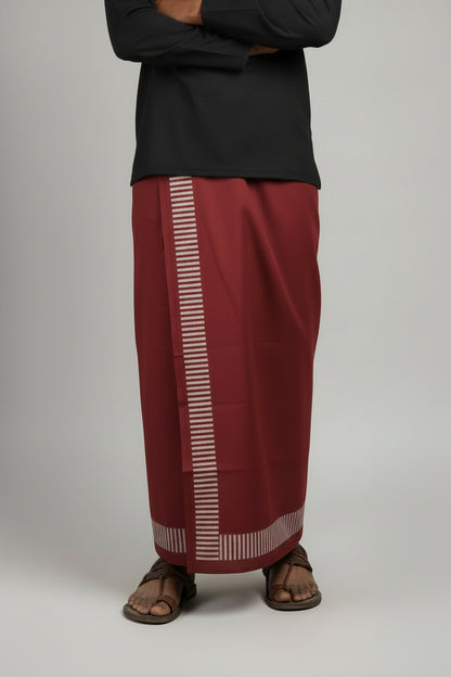 Kora Khaadi Dhoti - Lungi | Veshti | Pancha Wrap - White