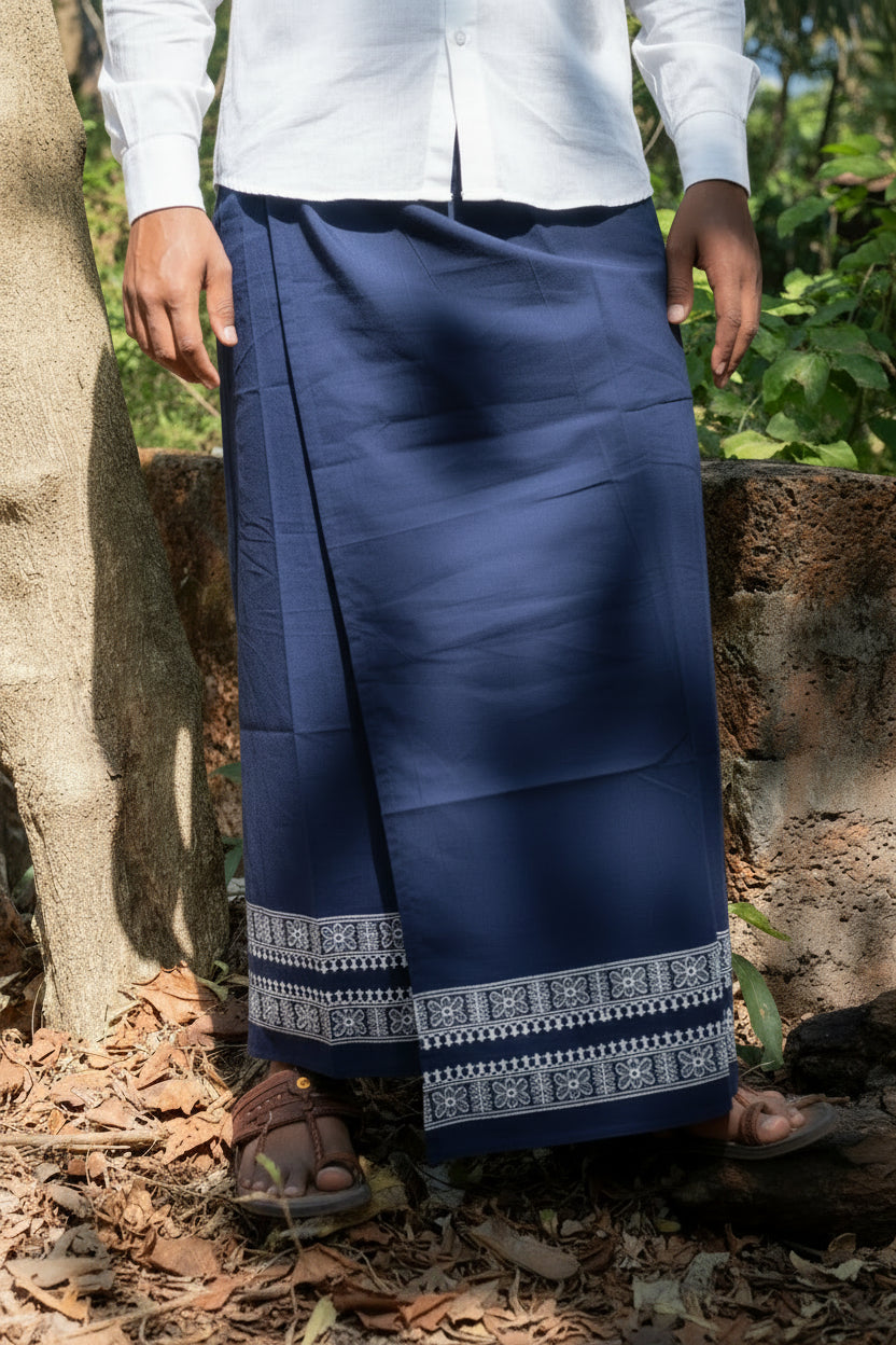 Kora Khaadi Dhoti - Lungi | Veshti | Pancha Wrap