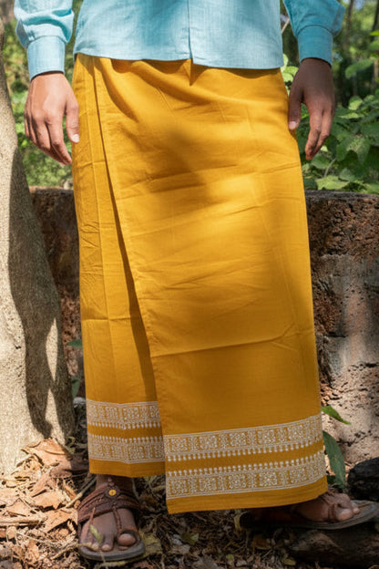 Kora Khaadi Dhoti - Lungi | Veshti | Pancha Wrap