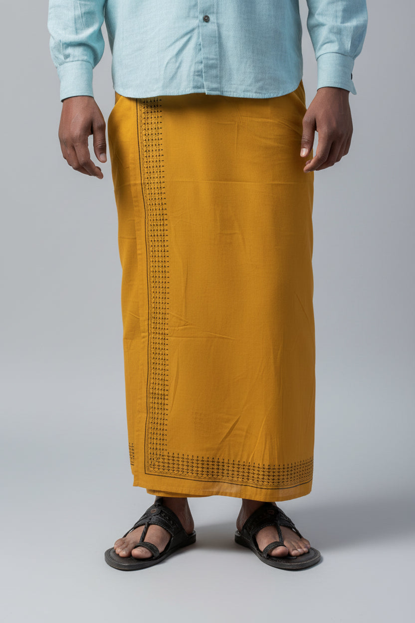 Kora Khaadi Dhoti - Lungi | Veshti | Pancha Wrap - White